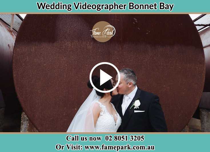 Bride and Groom kissed near the water tank Bonnet Bay NSW 2226