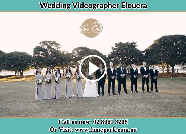 Bride and Groom at the park with their secondary sponsors Elouera NSW 2230