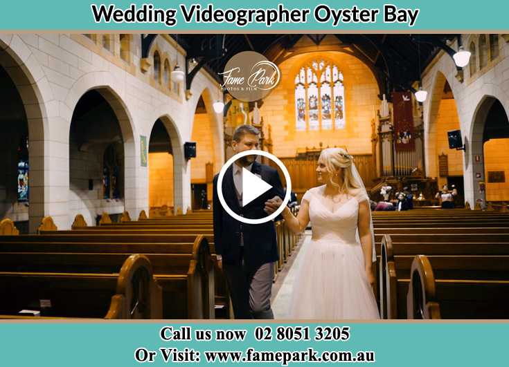 Bride and Groom walking in the aisle Oyster Bay NSW 2225