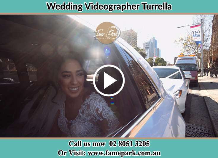 The bride inside the bridal car Turrella NSW 2205